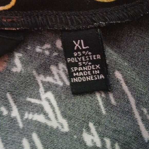 Investments black Asian Orient print long sleeve blouse Sz XL - Picture 8 of 8